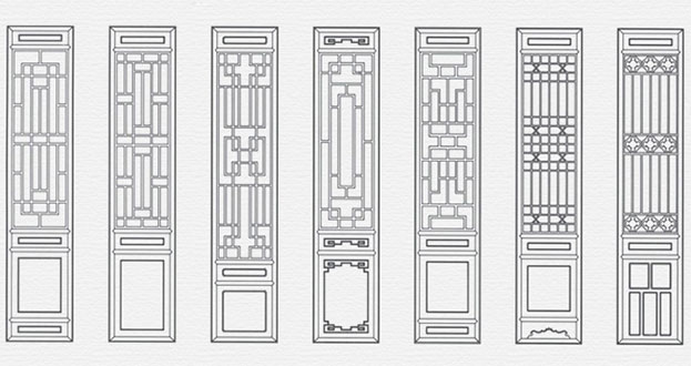 鄯善常用中式仿古花窗图案隔断设计图